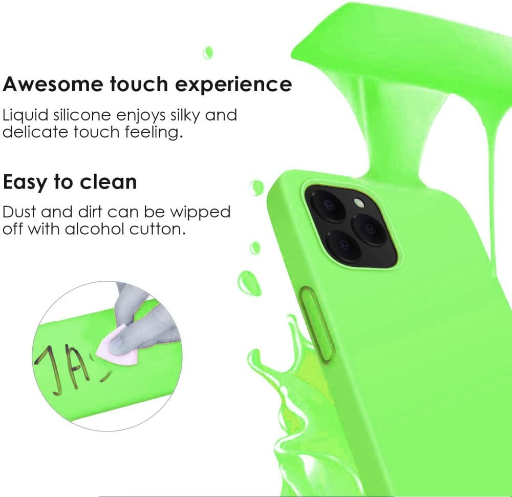 Husa Samsung Galaxy M30s Luxury Silicone, catifea in interior, verde neon 3