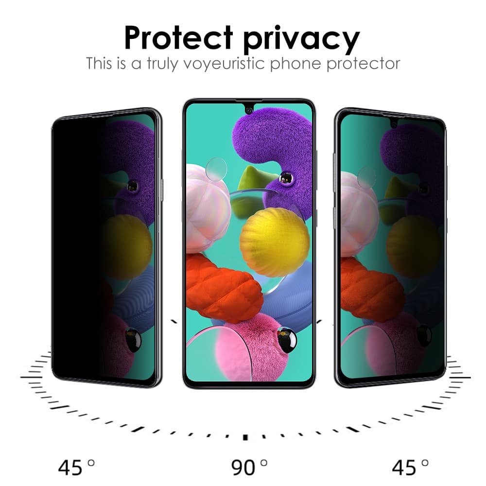 Folie de protectie Samsung Galaxy A10, Privacy Ceramic, margini negre 3