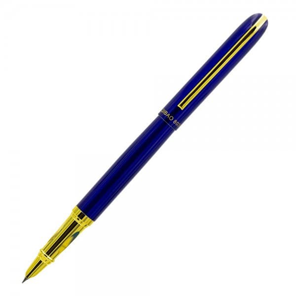 Stilou CNX 8038, penita ascunsa, alimentare pompita, albastru/auriu 3