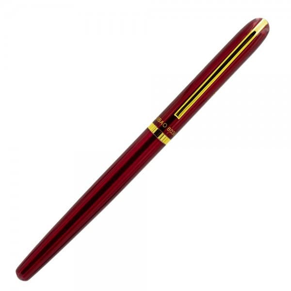 Stilou CNX 8038, penita ascunsa, alimentare pompita, rosu/auriu 2