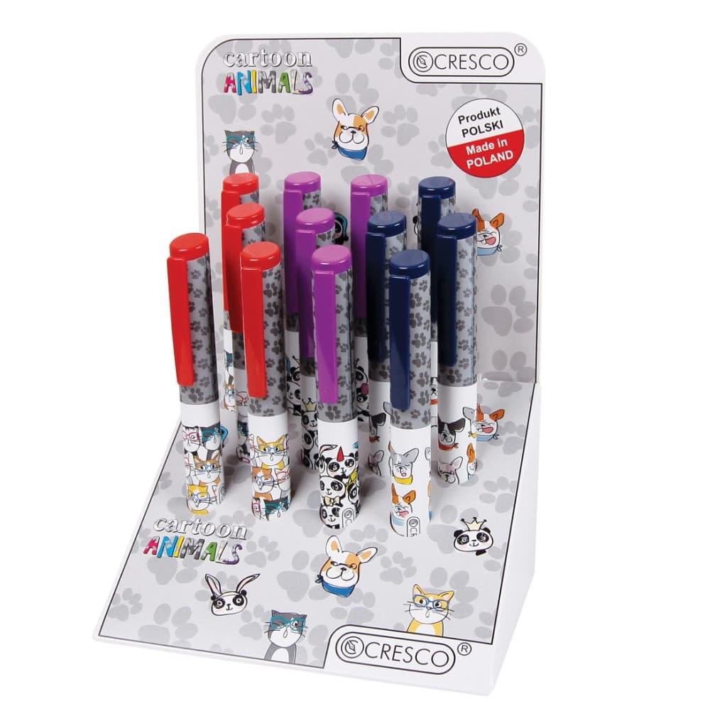 Stilou Cresco GoPen 202000-A, penita iridium, alimentare rezerve, corp plastic, model animale, capac mov 2