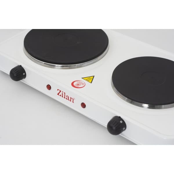 Plita electrica dubla ZLN-2180, 49 x 30 x 9 cm, 2500W, termostat reglabil, alba 4