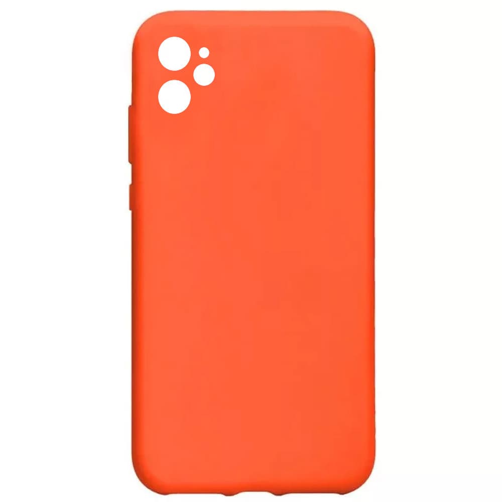 Husa Apple iPhone 11 Luxury Silicone, catifea in interior, protectie camere, portocalie 1