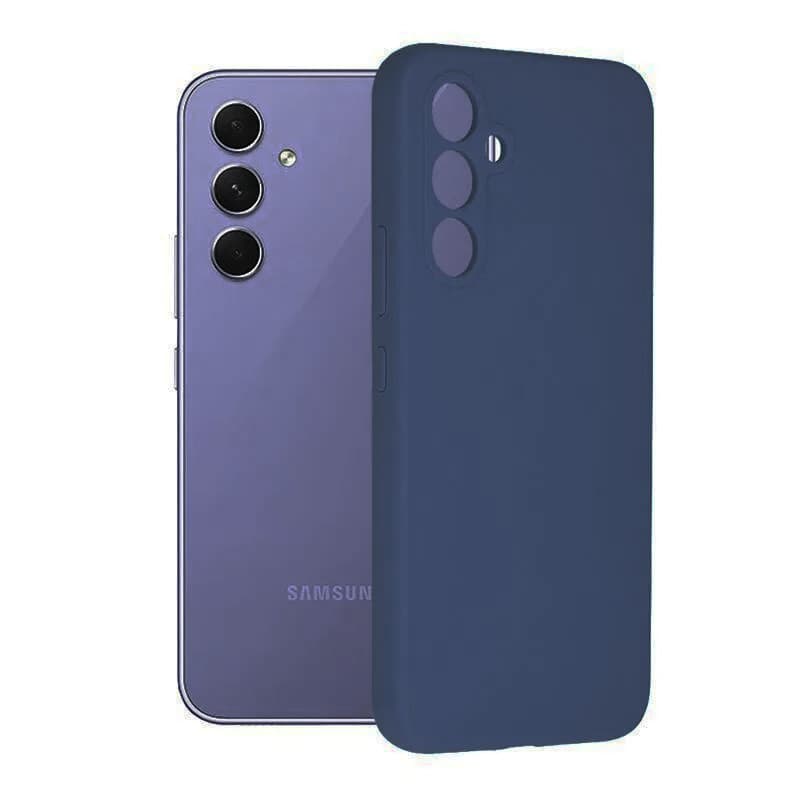 Husa Samsung Galaxy A13 5G / A04s / A04, Luxury Silicone, protectie camera, catifea in interior, albastru inchis 1