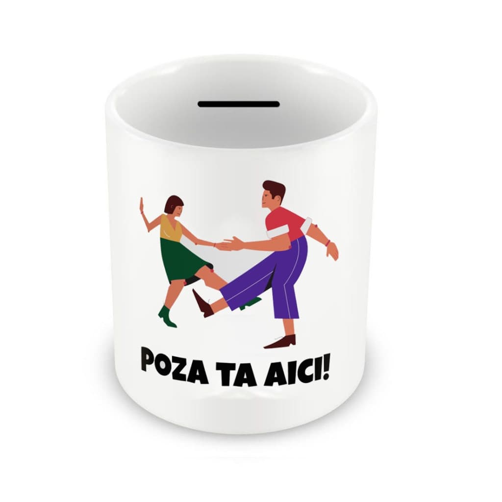 Pusculita ceramica personalizata cu poza ta, 350 ml, alba 1
