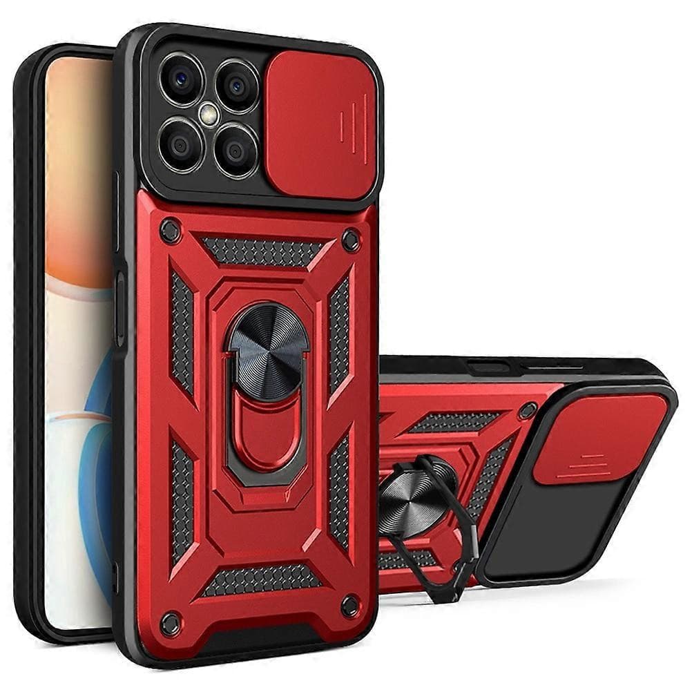 Husa protectie Motorola Edge 50 Neo, Camshield Armor, inel sustinere, protectie camera, rosie 1