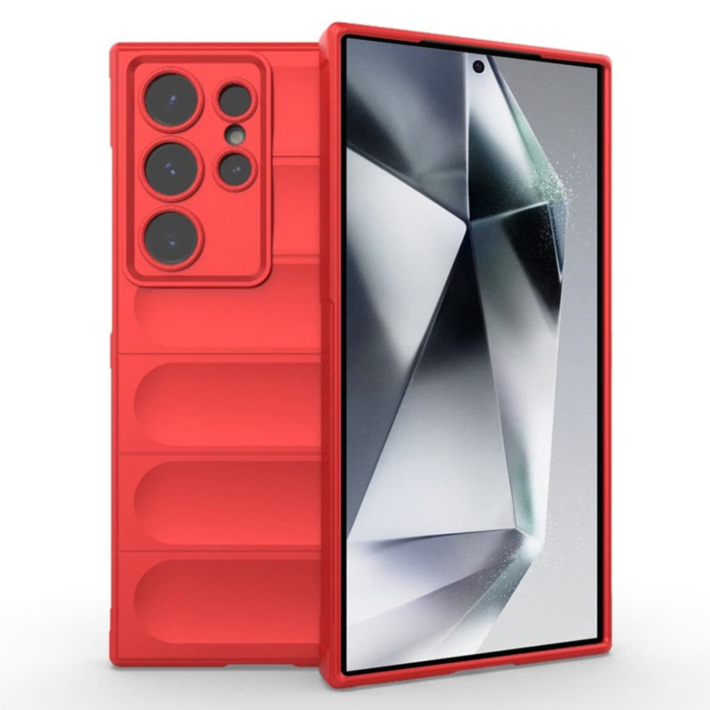 Husa Samsung Galaxy S24 Ultra, Wave Silicone, protectie camera, catifea in interior, pure red 1