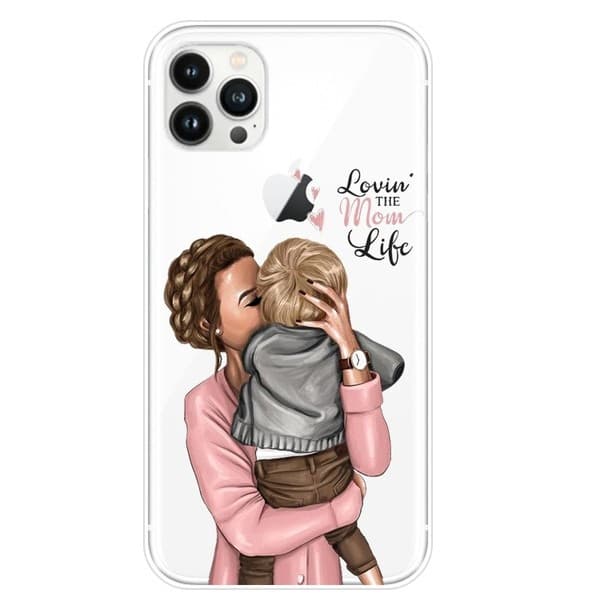 Husa Apple iPhone 12 Pro, Printed Glass, sticla + TPU, model Lovin the Mom 1