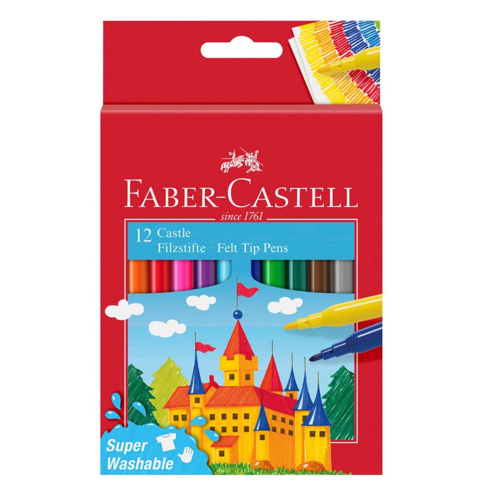 Set carioci Faber-Castell, 12 culori, super washable 1