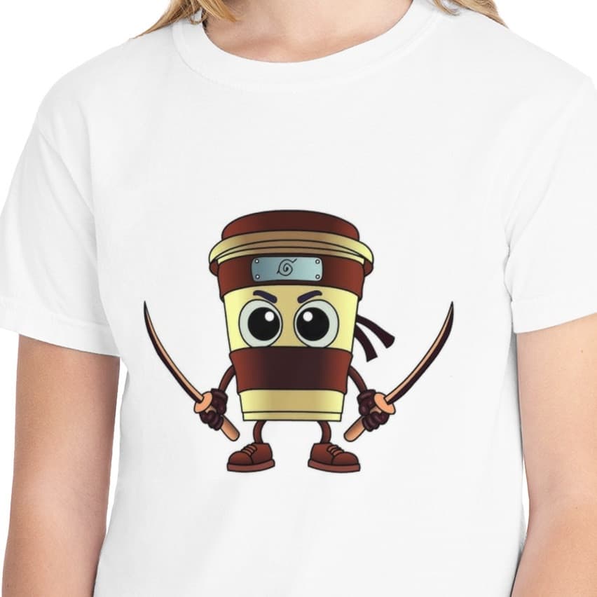 Tricou personalizat alb, copii/adulti, design Cappuccino Assassino 4, modal, diverse marimi 1