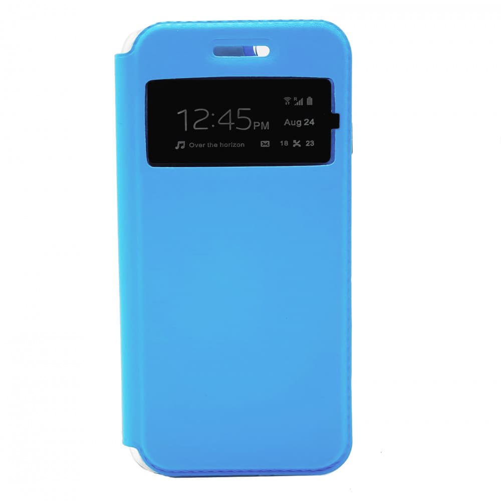 Husa Window Case pentru Apple iPhone X/XS, inchidere magnetica, albastru deschis 1