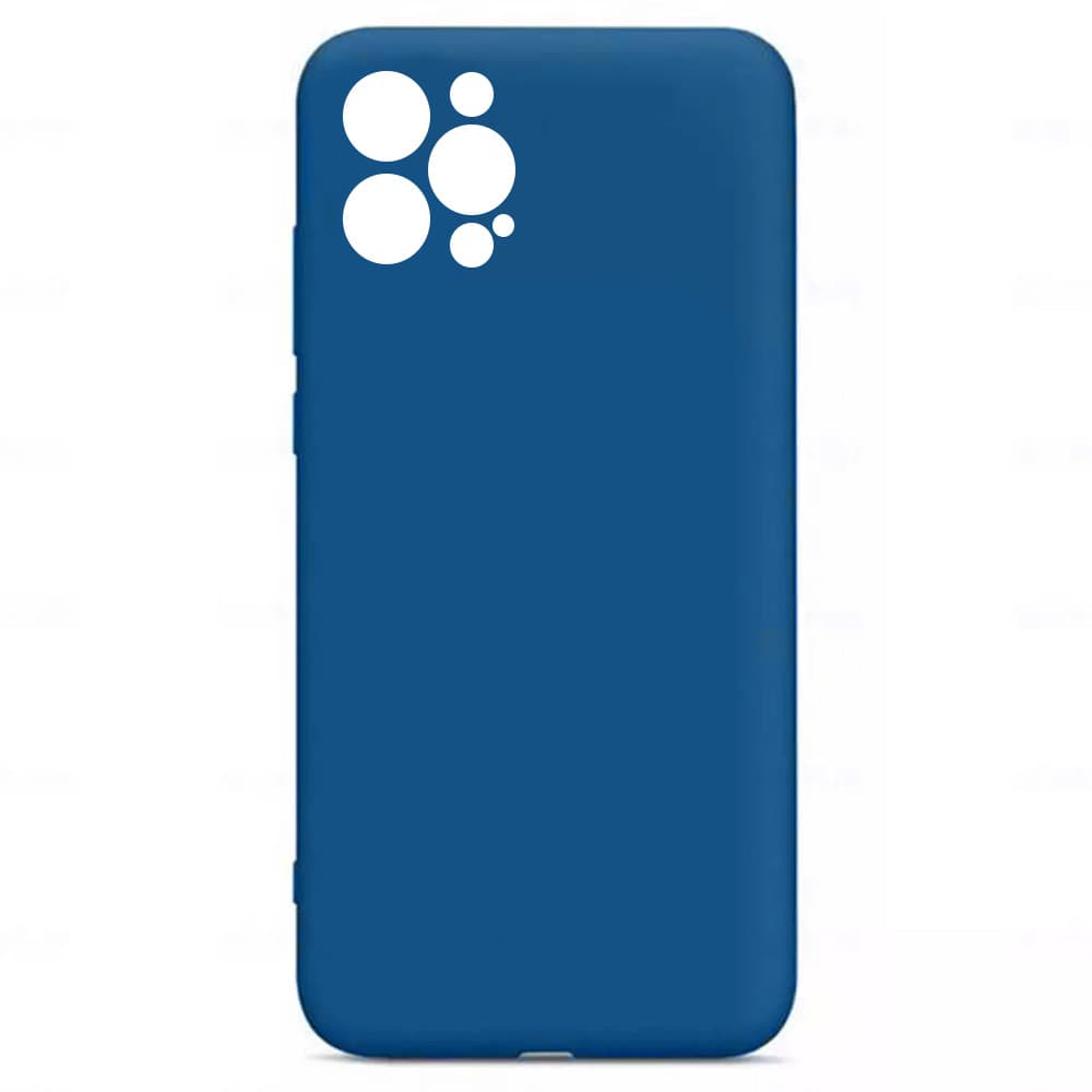 Husa Apple iPhone 13 Pro Max Luxury Silicone, catifea in interior, protectie camere, albastru inchis 1