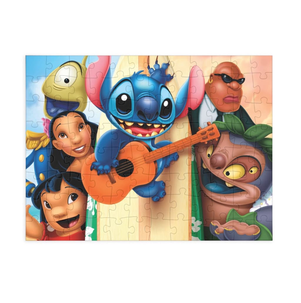 Puzzle 80 piese, 20 x 15 cm, personaje Lilo and Stitch, model 4 1