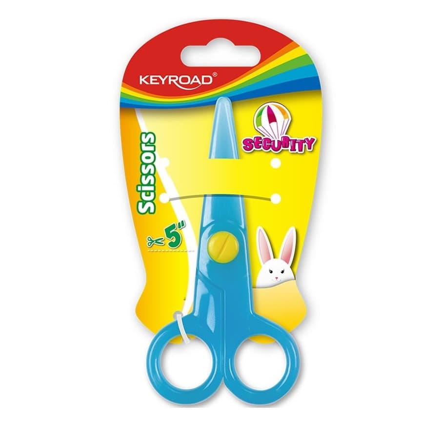 Foarfeca Keyroad Kids KR970962, 13.0cm, plastic, prescolari, blister, albastra 1