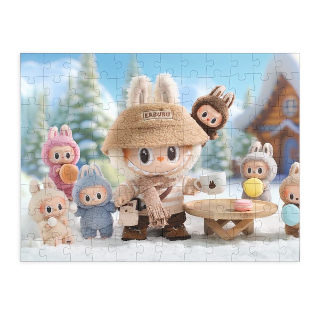 Puzzle 120 piese, 20 x 29 cm, carton alb perlat, personaje La Bubu, model 2 1