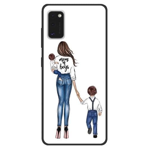 Husa de protectie pentru Samsung Galaxy A41, hibrid TPU + PC, model Mom of Boys 1