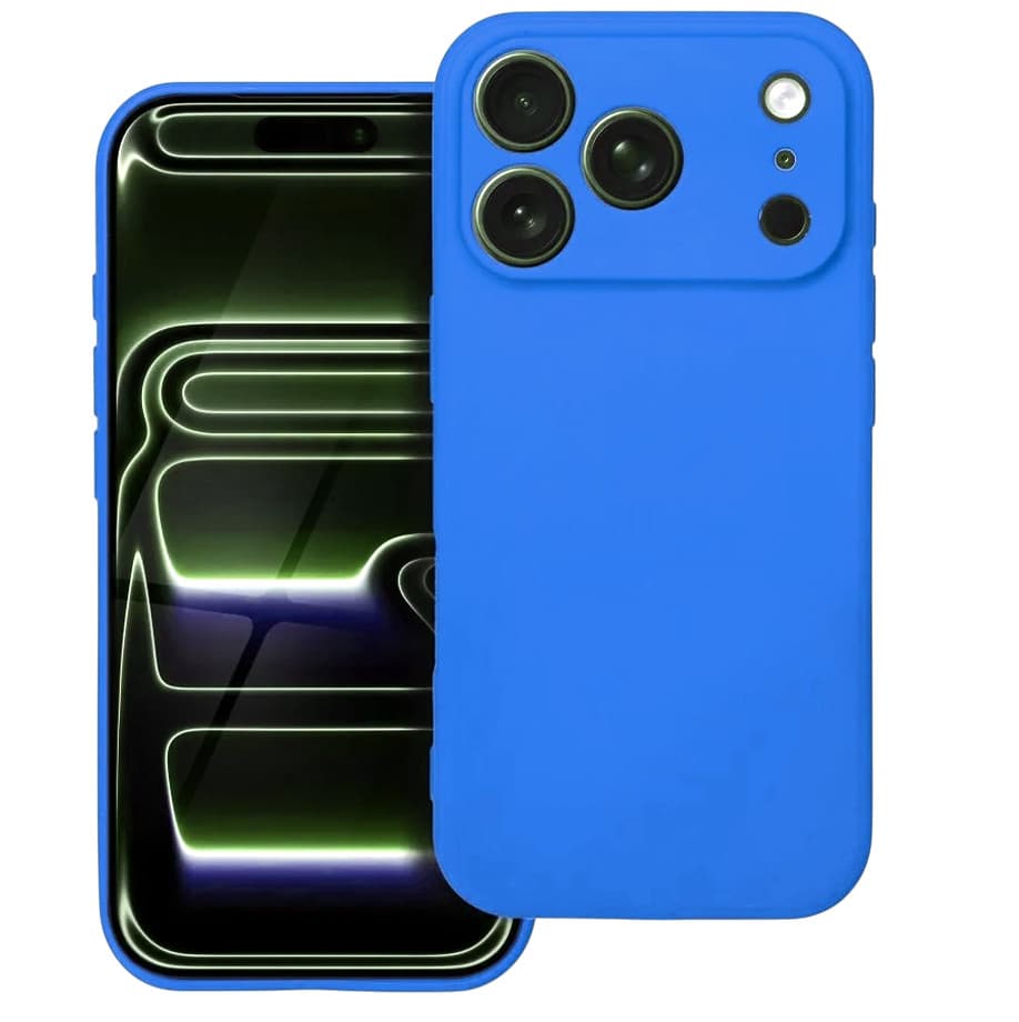 Husa Apple iPhone 17 Pro, Luxury Silicone, protectie camera, catifea in interior, albastru deschis 1