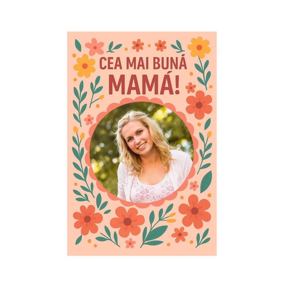 Fotografie magnetica personalizata, 10 x 15 cm, rama Cea mai buna mama! 1