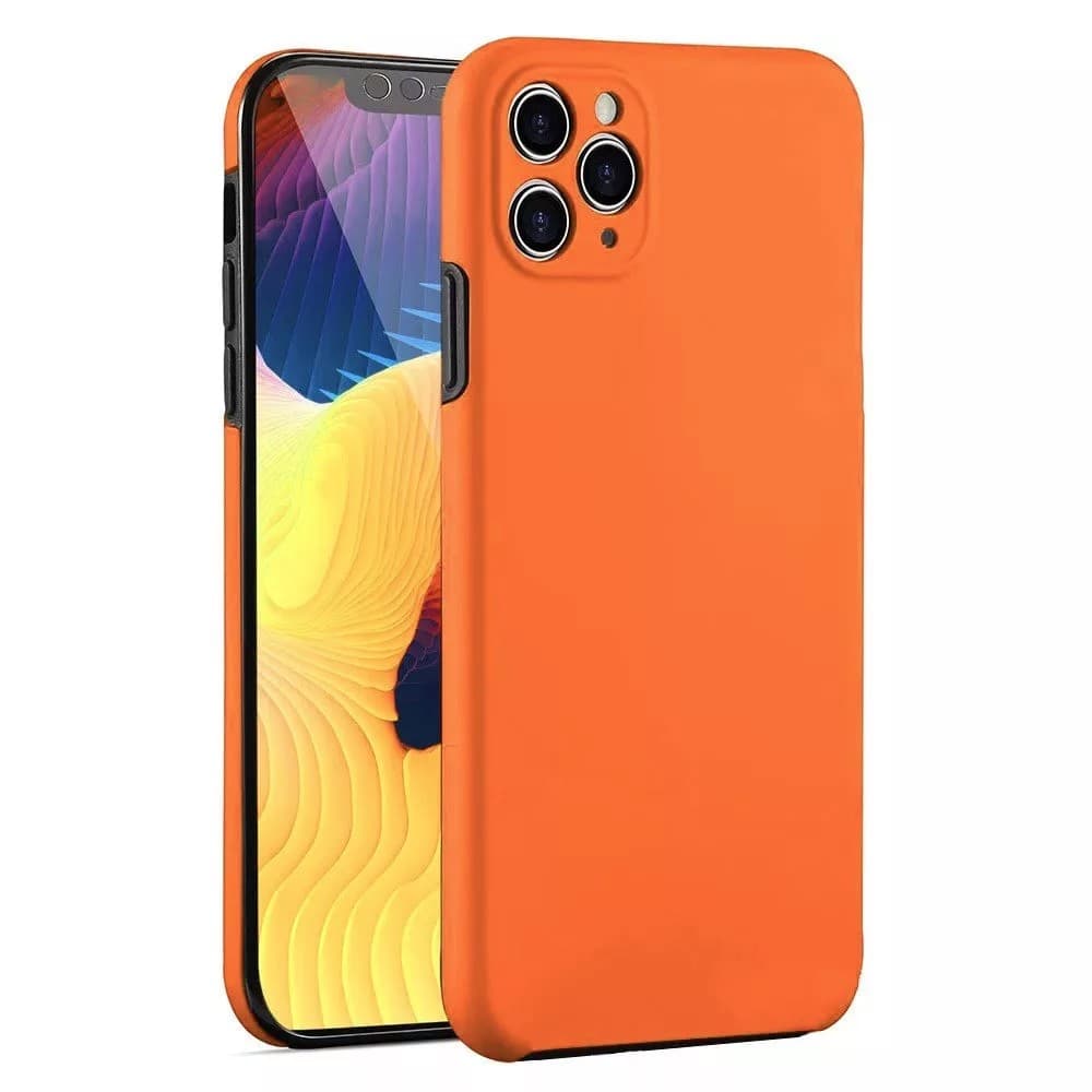 Husa protectie Huawei Y6P (fata + spate) Fully PC & PET 360°, portocalie 1