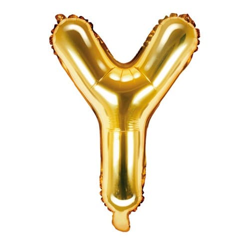 Balon din folie metalizata, 35 cm, auriu, litera Y 1