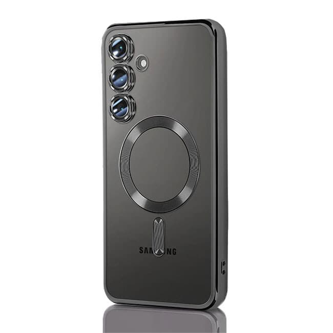 Husa Samsung Galaxy S22, Electroplating Magsafe TPU, protectie camera, margini negre 1