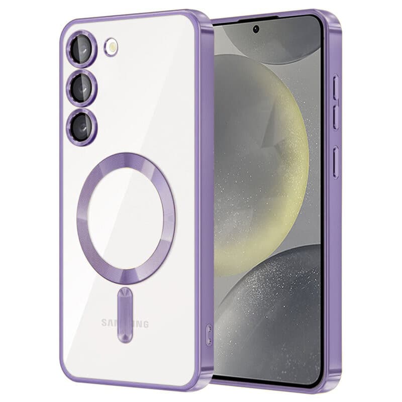 Husa Samsung Galaxy A55 5G, Electroplating Magsafe TPU, protectie camera, margini mov 1