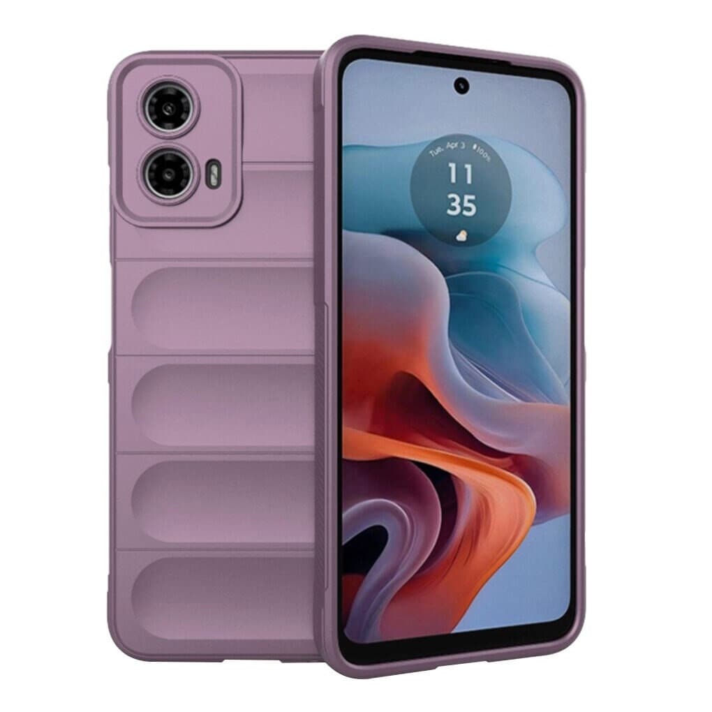 Husa Motorola Moto G85, Wave Silicone, protectie camera, catifea in interior, light purple 1