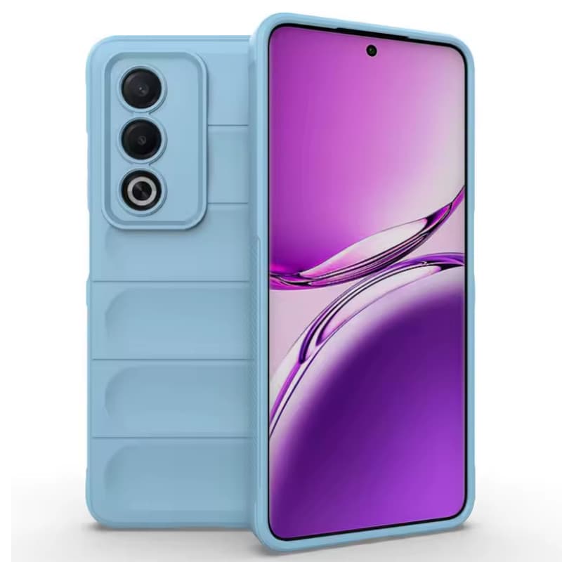 Husa Oppo A80, Wave Silicone, protectie camera, catifea in interior, baby blue 1