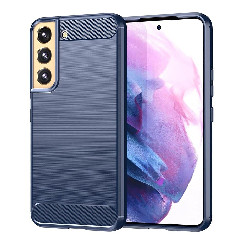 Husa protectie Samsung Galaxy S23, Carbon Stripe, TPU flexibil 2 mm, albastra 1