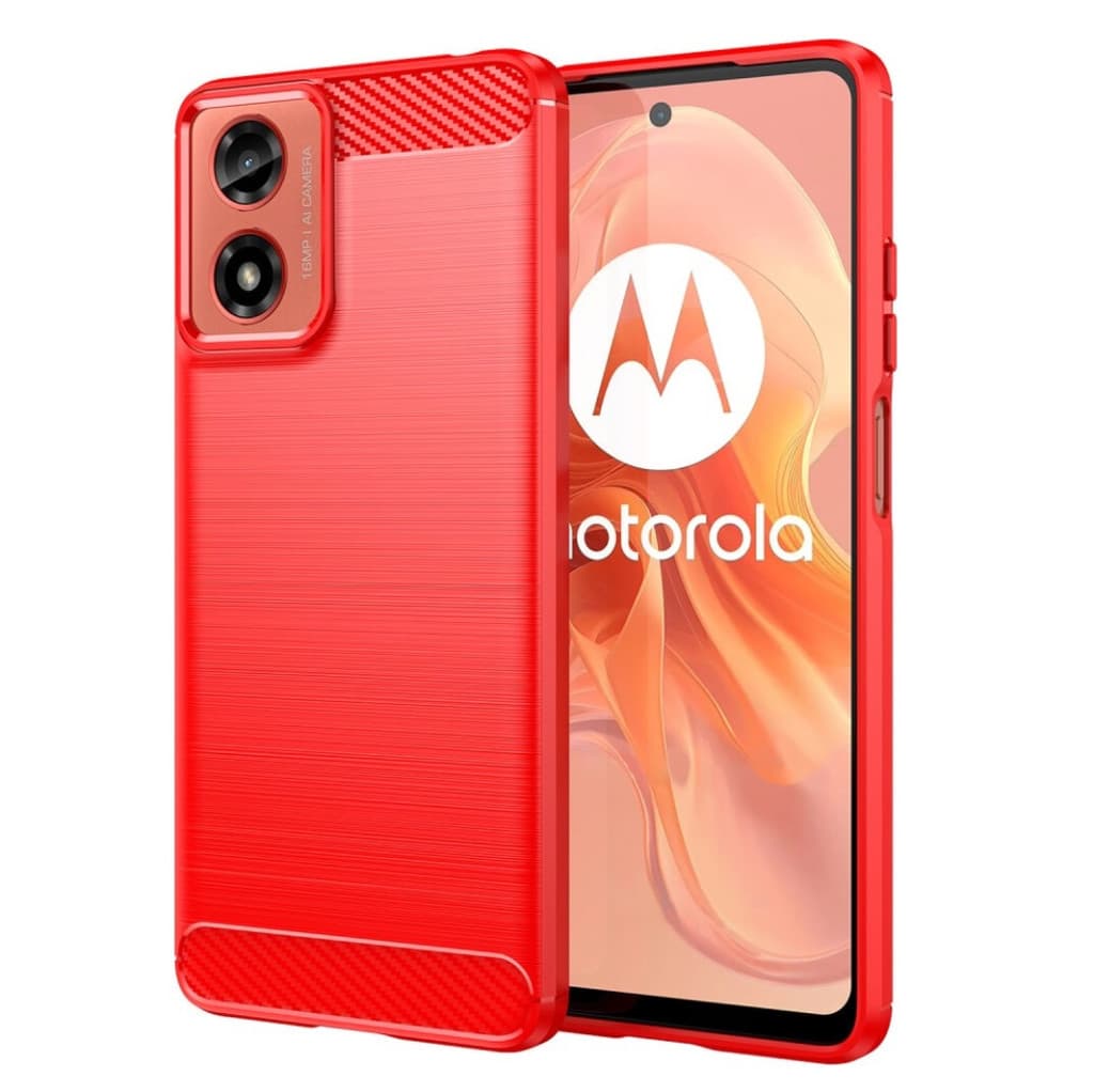 Husa Motorola Moto G04, Carbon Stripe, 2 mm, rosie 1