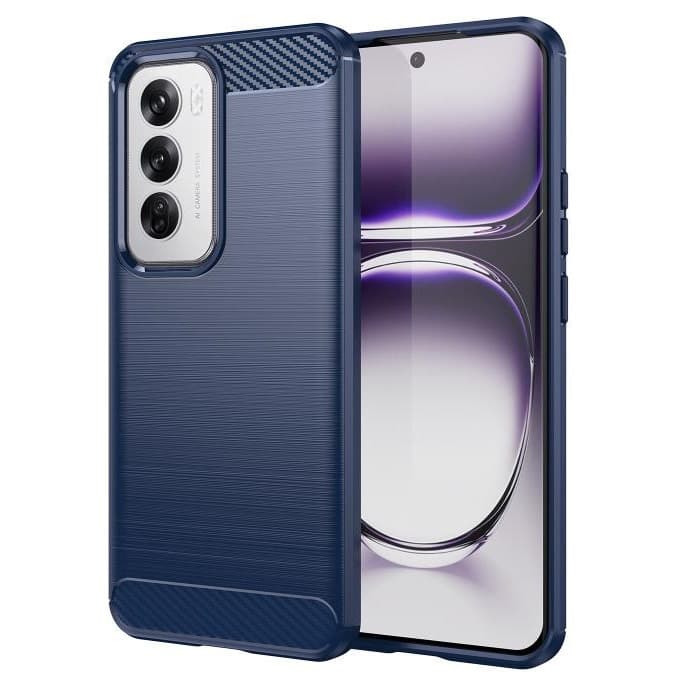 Husa protectie Oppo Reno12, Carbon Stripe, 2 mm, flexibila, albastra 1