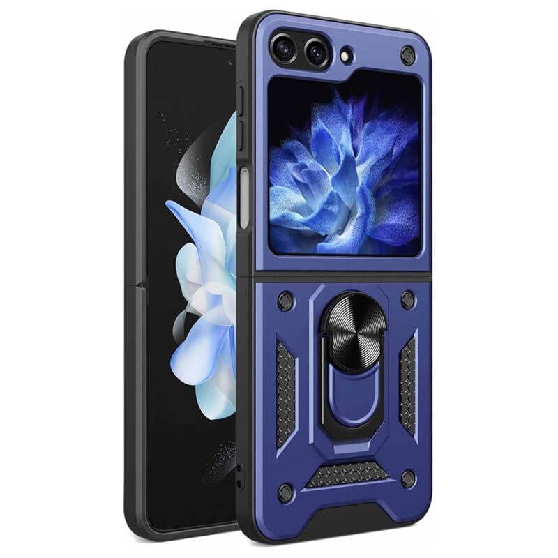 Husa Samsung Galaxy Z Flip6, Camshield Armor, inel sustinere, protectie camera, albastra 1