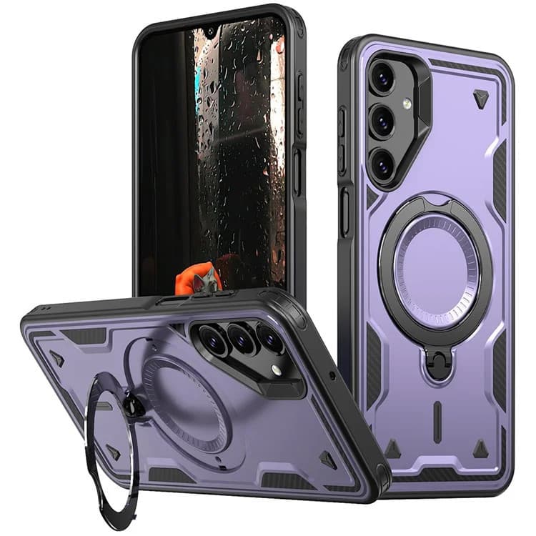 Husa Samsung Galaxy S24 FE, Hybrid Armor MagRing, inel rotativ, mov 1