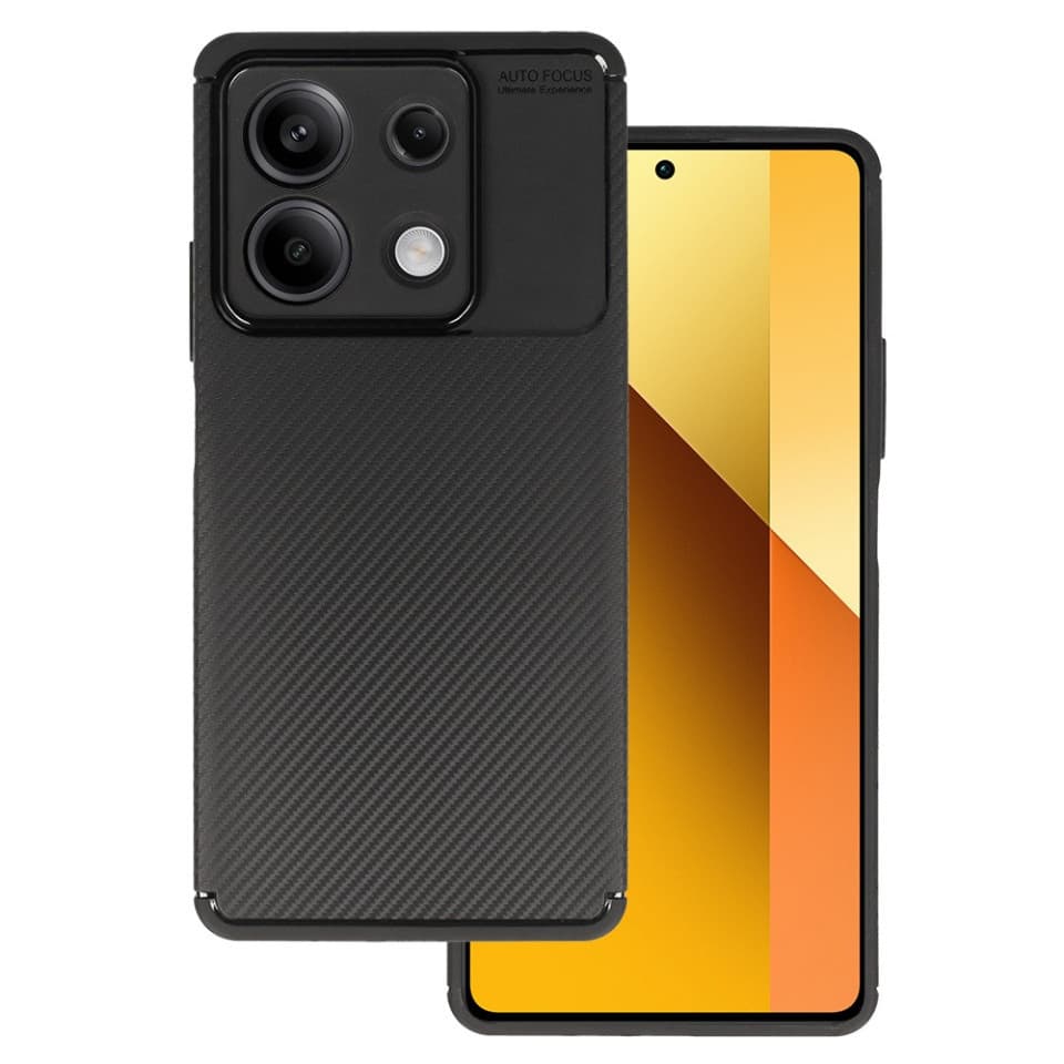 Husa Xiaomi Redmi Note 13 5G, Carbon Fiber, aspect carbon, protectie camere, neagra 1