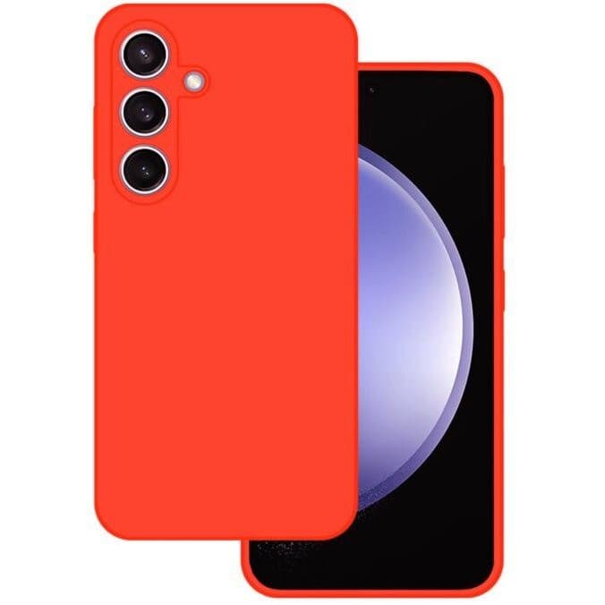 Husa Samsung Galaxy A16 5G, Luxury Silicone, protectie camera, catifea in interior, portocaliu neon 1