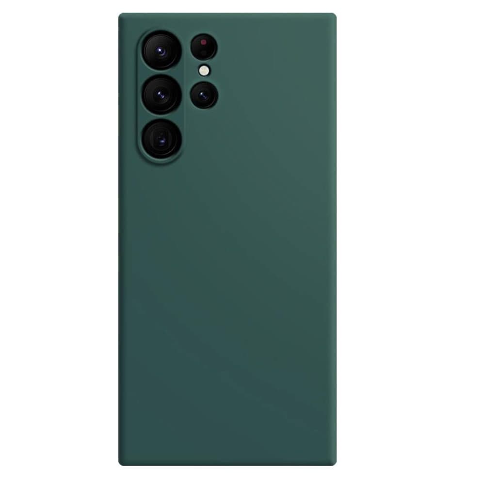 Husa Samsung Galaxy S25 Ultra, Luxury Silicone, catifea in interior, protectie camere, verde 1