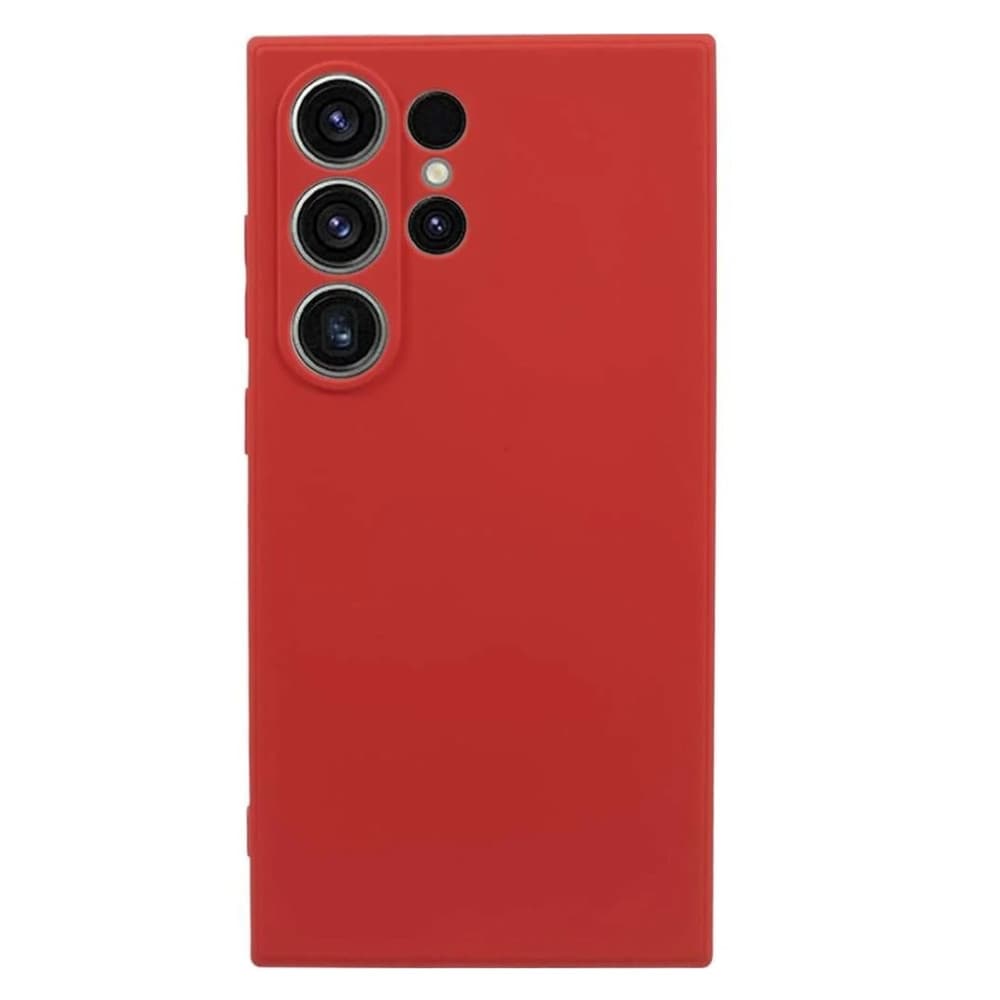 Husa Samsung Galaxy S25 Ultra, Luxury Silicone, catifea in interior, protectie camere, rosie 1