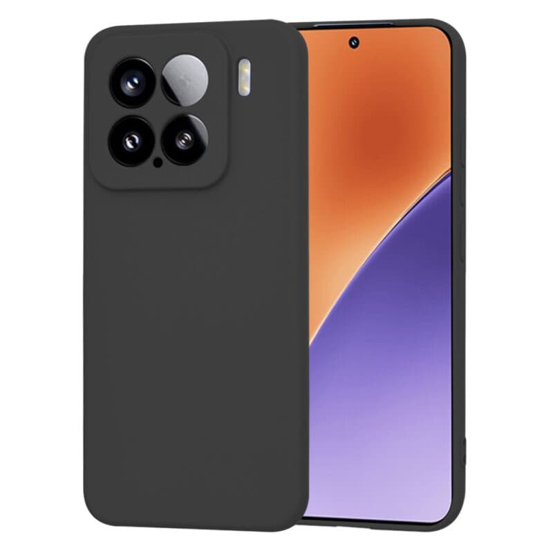 Husa protectie Xiaomi 15, Luxury Silicone, protectie camera, catifea in interior, neagra 1