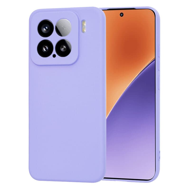Husa protectie Xiaomi 15, Luxury Silicone, protectie camera, catifea in interior, violet 1