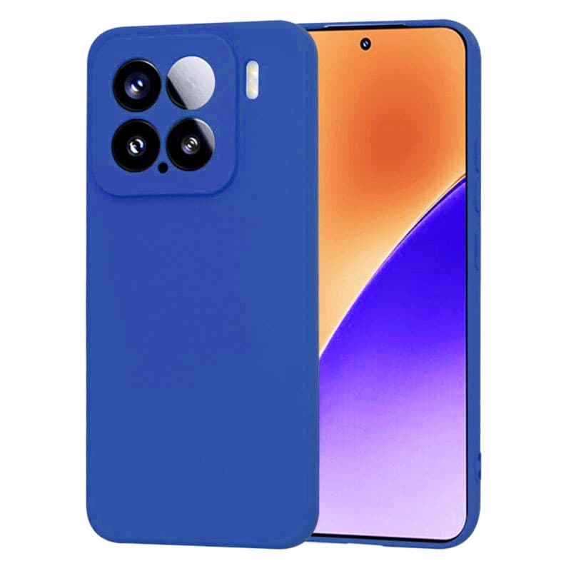 Husa protectie Xiaomi 15, Luxury Silicone, protectie camera, catifea in interior, navy blue 1