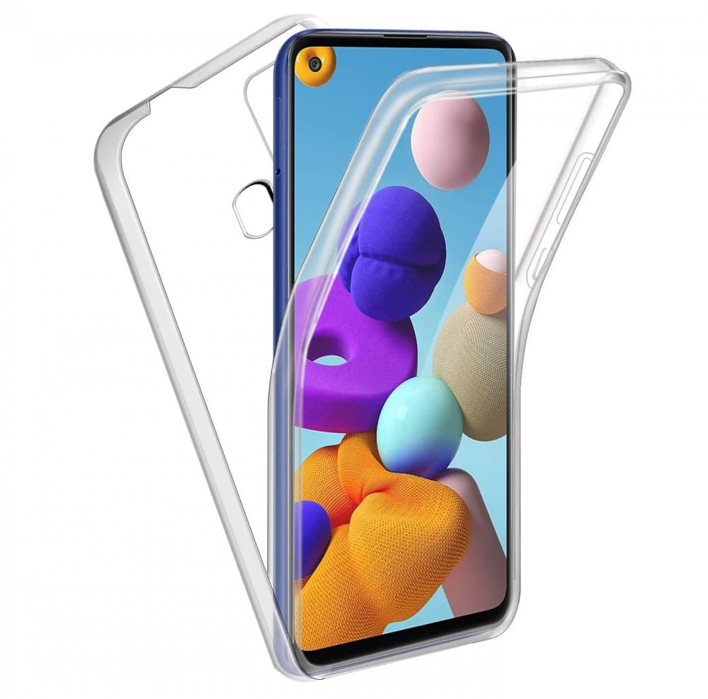 Husa protectie Samsung Galaxy A03s (fata + spate) Fully PC & PET 360°, transparenta 1
