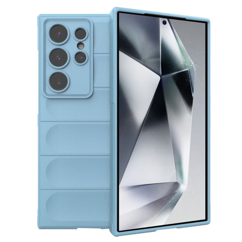 Husa Samsung Galaxy S24 Ultra, Wave Silicone, protectie camera, catifea in interior, sky blue 1