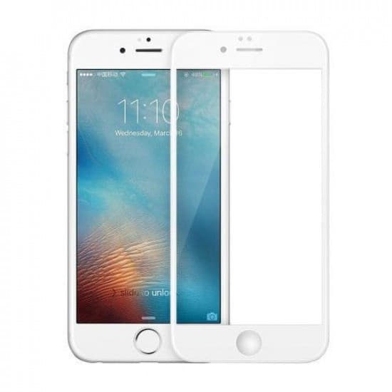 Folie protectie PET (plastic) pentru Apple iPhone 6/6S, acoperire inclusiv margini, alba 1