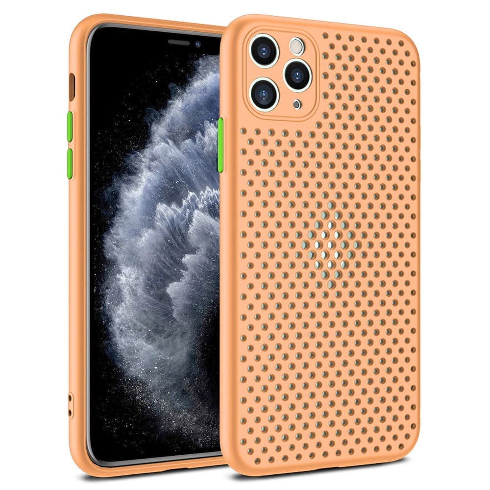 Husa Breath Case pentru Apple iPhone 12 Mini (5.4), silicon moale cu perforatii, rose gold 1