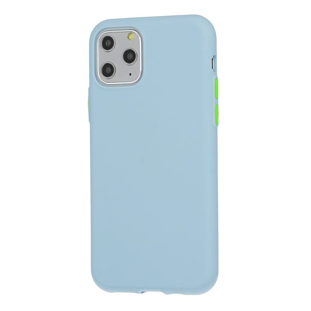 Husa de protectie Button TPU pentru Oppo A31, silicon moale, albastru pal cu butoane galbene 1