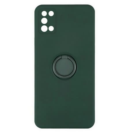 Husa Samsung Galaxy A03s / A02s, Ring Silicone, inel rotativ, catifea in interior, verde 1