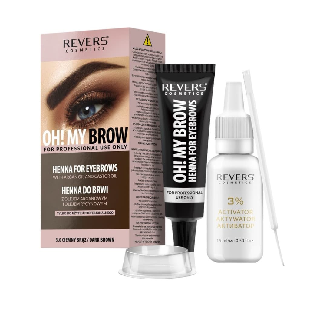Vopsea sprancene Henna PRO Colors by REVERS, 3.0 dark brown 1