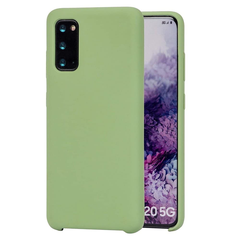 Husa protectie MySafe Silic pentru Apple iPhone 11 Pro, catifea in interior, verde kaki 1