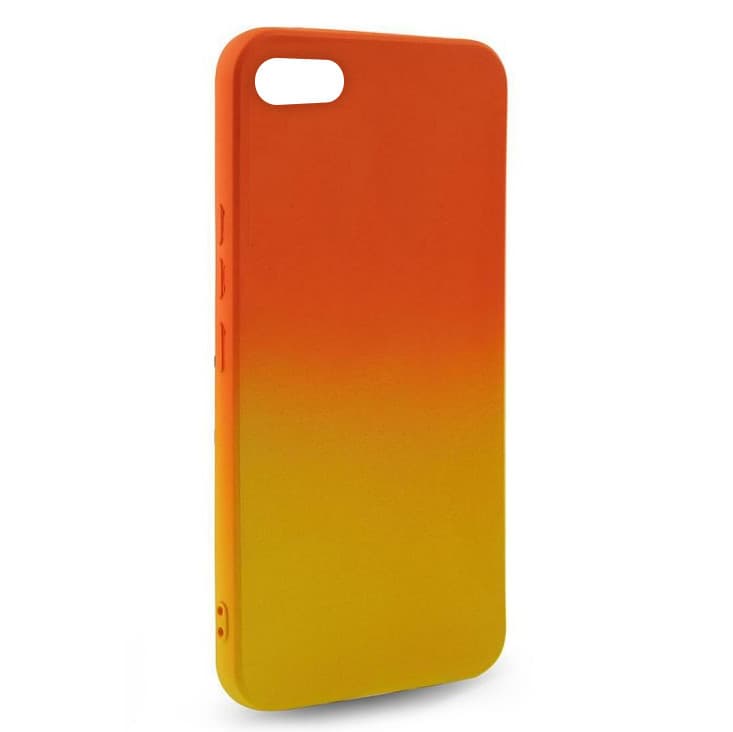 Husa Apple iPhone 7/8/SE2, Luxury Ombre Silicone, catifea in interior, portocaliu/galben 1