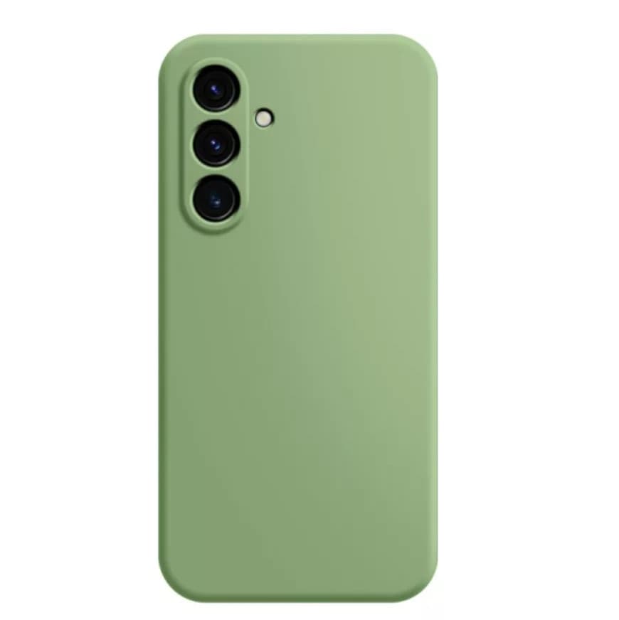 Husa Samsung Galaxy A15, Luxury Silicone, protectie camera, catifea in interior, verde olive 1